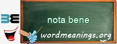 WordMeaning blackboard for nota bene